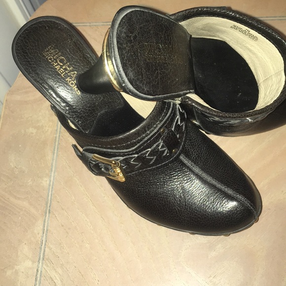 UEC Michael Michael Kors BK Leather Clogs size 7 - Picture 2 of 6